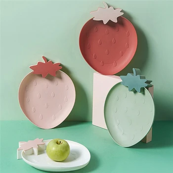 

Fruit Plate Plastic Snack Dessert Dishes Cake Candy Dish Banana Carrot Strawberry Children Plate Tableware Home Party Plates