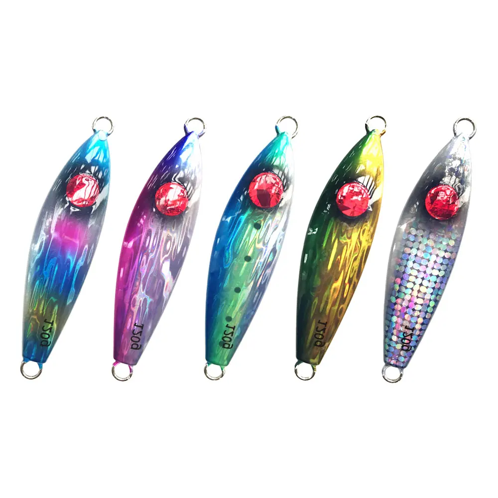 

Atsuim One Set Metal Jig Fishing Lead Lures 80g120g150g200g250g300g Sinking 5 Colors Slow Falling Hard Bait Fishing Tackles