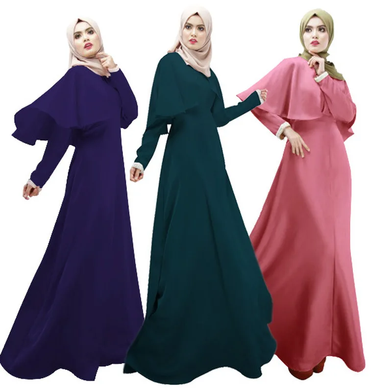 

Women Muslim Dress Kaftan Arab Jilbab Abaya Islamic Lace Stitching Maxi Dress Musulmane Islamic Clothing Caftan Marocain Turkish