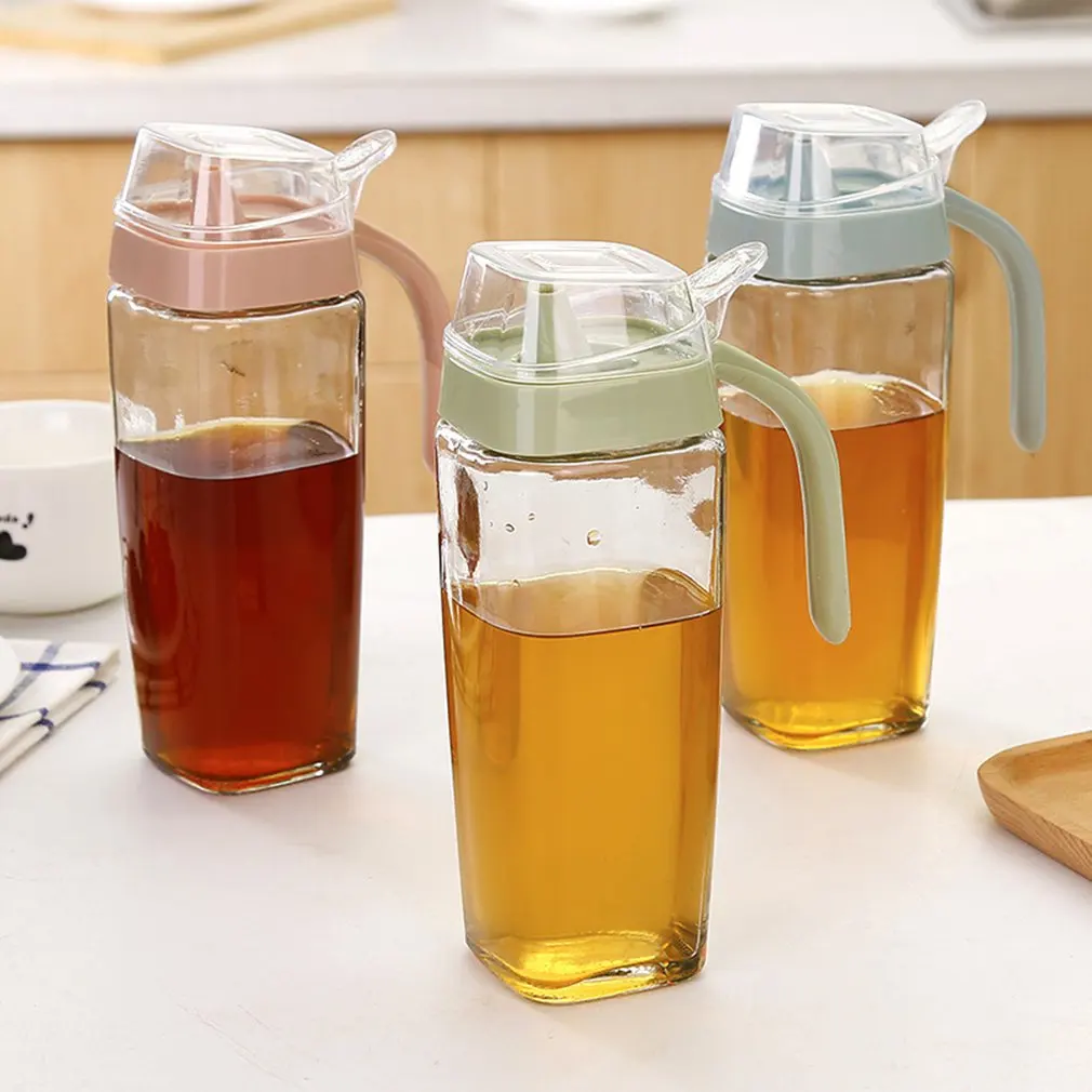 

Glass Oil Pot Large Oil Seasoning Bottle Sesame Oil Bottle Kitchen Supplies Leak-Proof Oil Tank Vinegar Pot Sauce