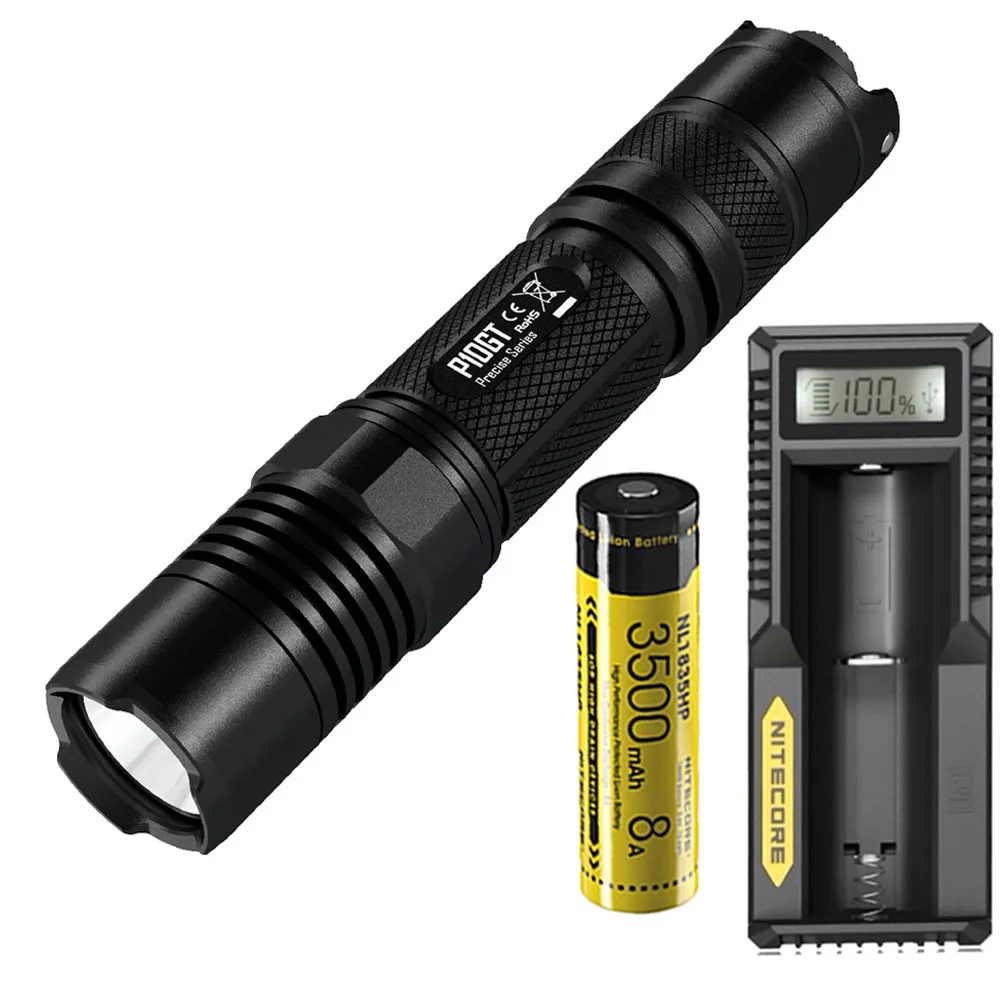 

NITECORE P10GT Tactical Flashlight CREE XP-L HI V3 LED max 900 lumen beam throw 286 meter torch outdoor search rescue light