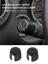 

New Wrangler JK 2007-2017 Car Interior Accessories Headlight/Wiper Switch Decoration Cover Self Carbon Fiber Trim for Jeep