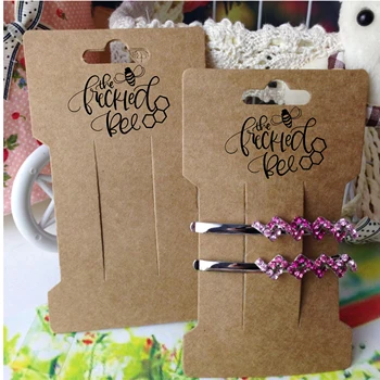 

2000pcs with card Wholesale Hot 2019 Size 11.5*6.6cm Kraft Hair Clip Card Jewelry Display Card If Custom Logo Will Cost Extra