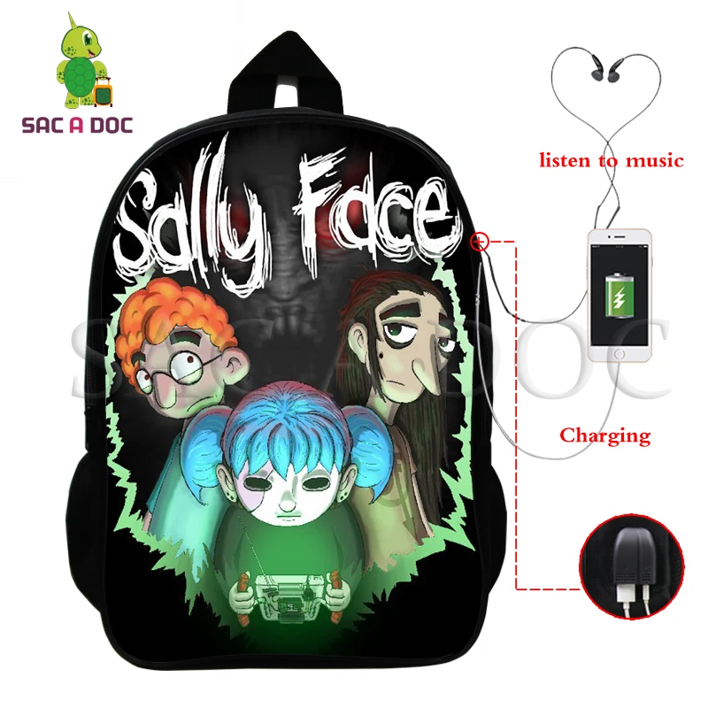 Sally Face рюкзаки детские школьные сумки Подростковый рюкзак сумка в стиле хип хоп
