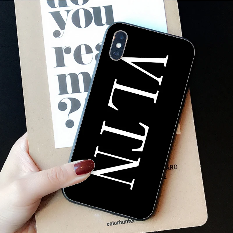 Для телефона 11 pro max роскошный бренд италия VLTN Мягкий силиконовый чехол для Apple iPhone 6S 7 7plus 8 8plus X XR XS max Valentino - Цвет: A1