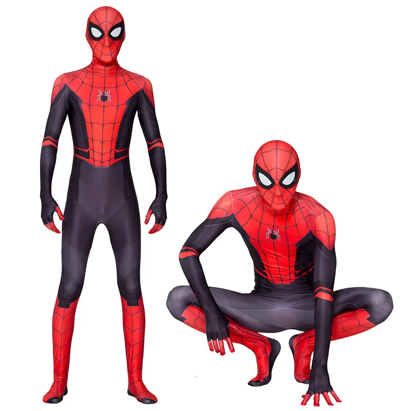 Новинка года; Детский костюм для мальчиков Карнавальный Костюм «Человек-паук: вдали от дома», «Питер Паркер» боди с рисунком «Человек-паук», «зентай»