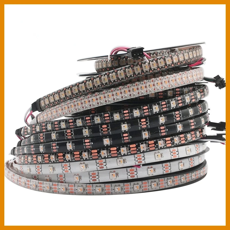

DC5V WS2812B 5m/Roll 30/60/144leds/m Black/White PCB IP30/IP65/IP67 5050RGB Individually Addressable Smart Led Pixel Strip light