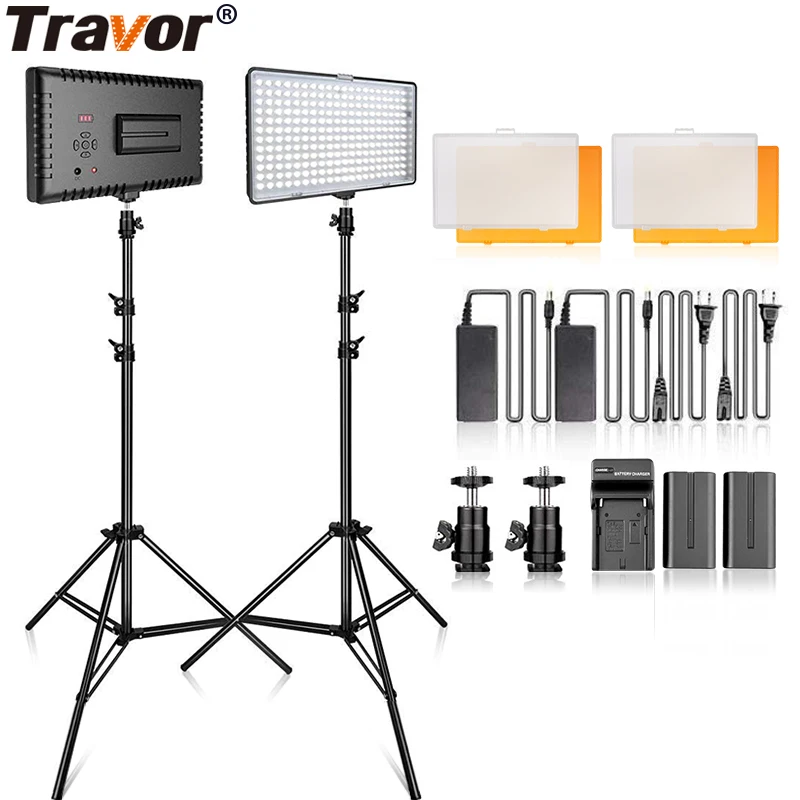 

Travor video light 240PCS LED bulb Studio photography lighting panel light Kit dimmable 5600K with tripod for photo video shoot