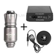 Экономичная татуировочная машина, набор, ракета, мини тату машина, ручка с мощной педалью татуировки для профессиональных и начинающих