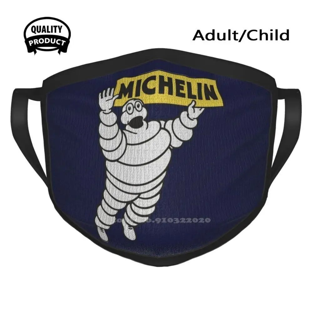 -Vintage Bibendum Adt Cotton Traspirante Soft Mouth Mask Man Bibidum Vintage Motoring Advertt Vintage Adt Car Art Classic