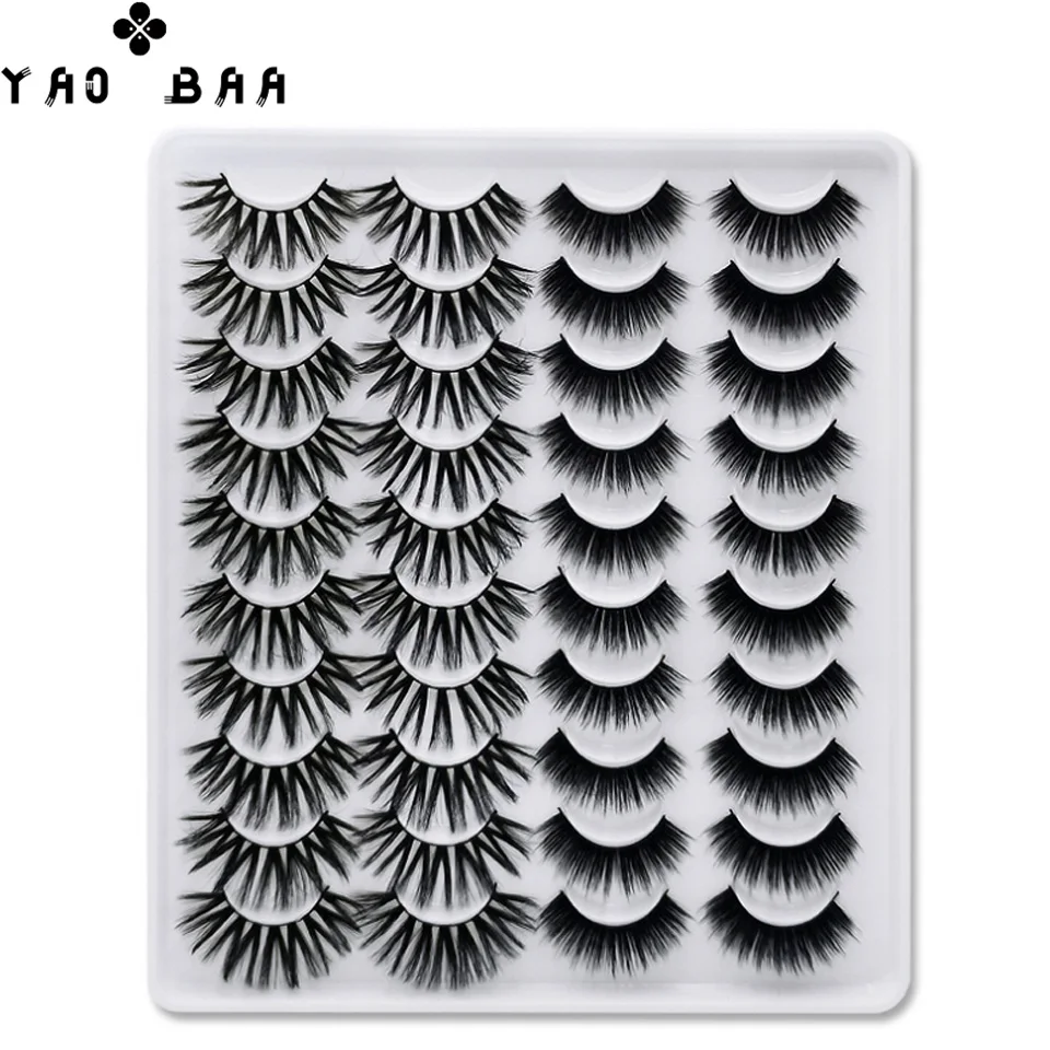 YaoBaa новые 3d норковые волосы Накладные ресницы естественные завитые 20 пар
