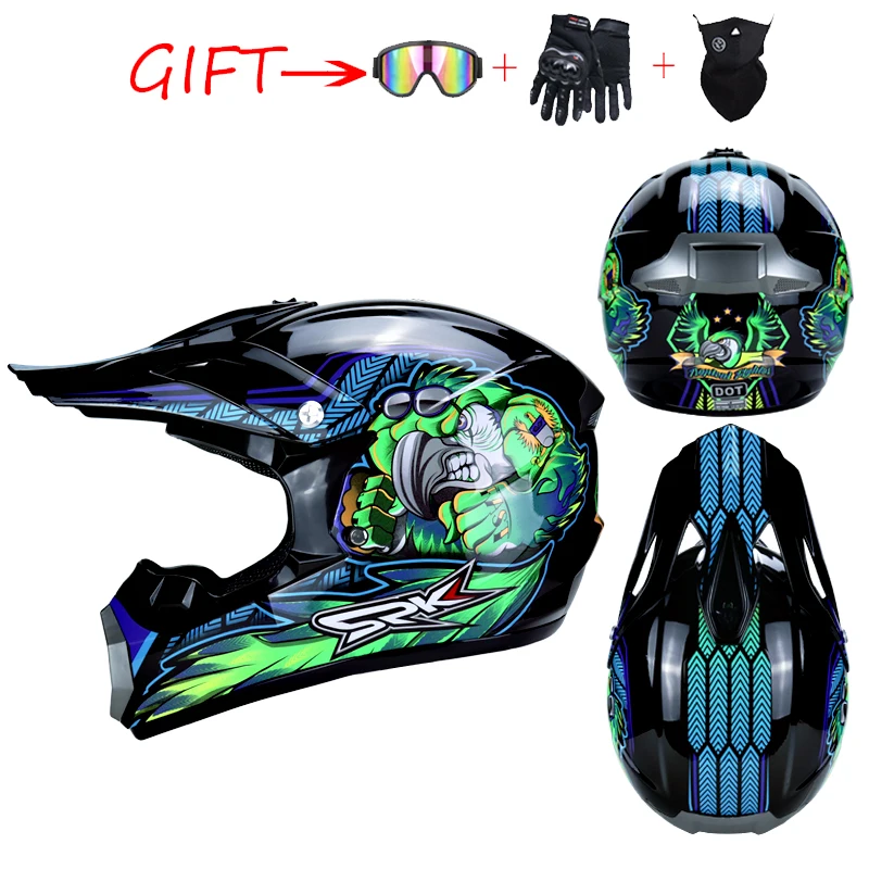 Внедорожный горный Полнолицевой мотоциклетный шлем, Классический велосипедный шлем MTB DH, гоночный шлем для мотокросса, горного велосипеда, шлем WLT-126 - Цвет: 10