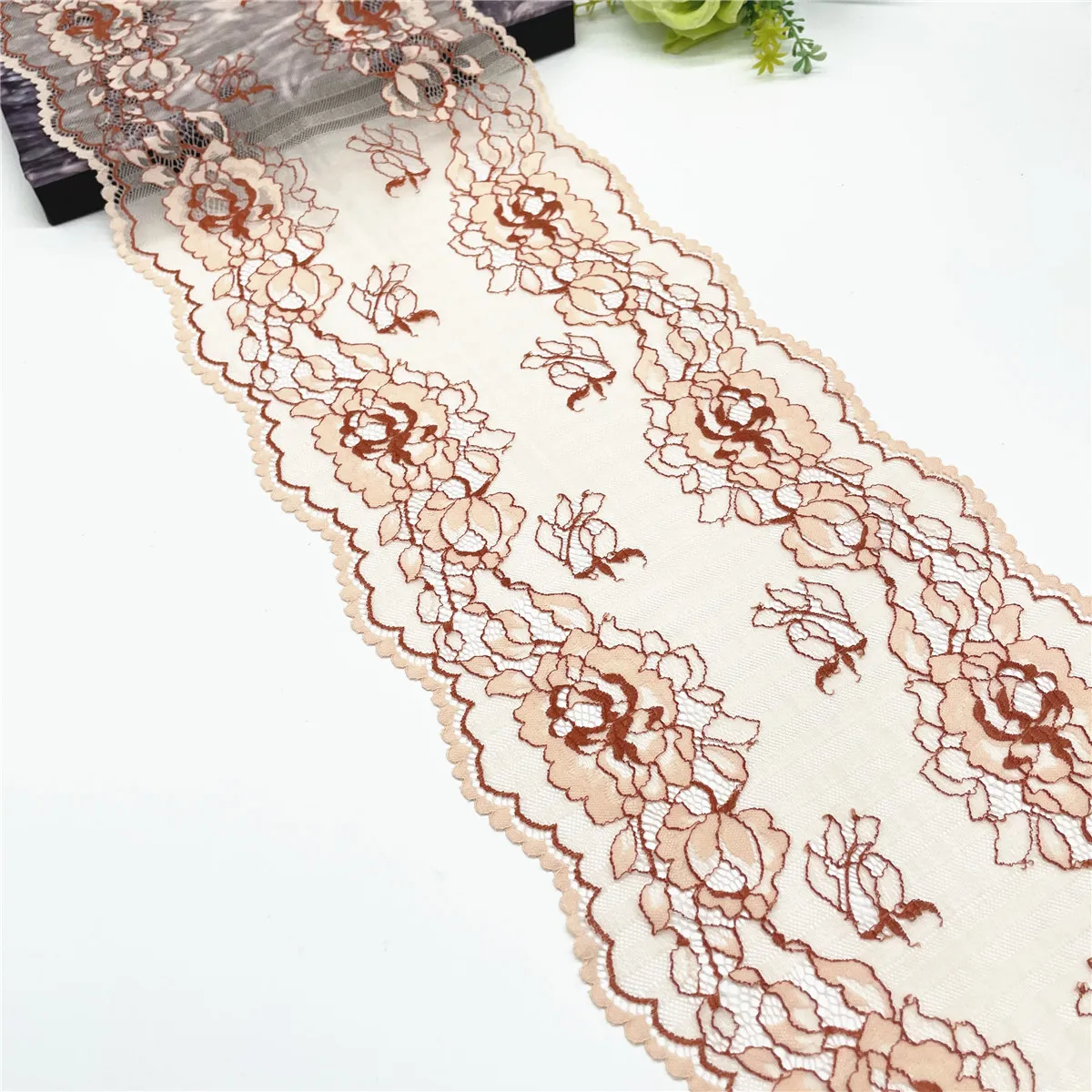 3y/lot Width 9 inch (23cm) Elastic Stretch Lace Trim 1