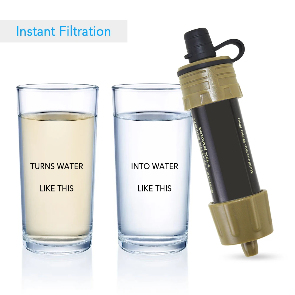 Filtered Water Bottle BPA Free Emergency Water Purifier Bottles With  4-Stage Filtration Straw For Travel Camping Backpacking - AliExpress