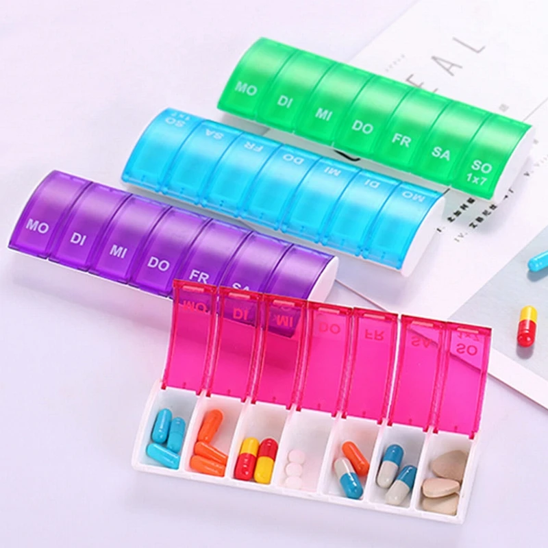 

1 Pcs Confectionery Color Pill Storage Kit Portable Seven Minute Weekly Mini Storage Kit Pill Box Container Plastic Box