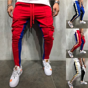 

ZOGAA Men's Sweatpants Side Stripe Hip Hop Track Pants Street Wear Skinny Joggers Drawstring Elastic Waist Male Casual Trousers