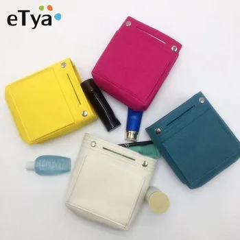 

eTya High Quality Felt Large Capacity Cosmetic Storage Bag Travel Insert Organizer Handbag Makeup Bag for Women Female