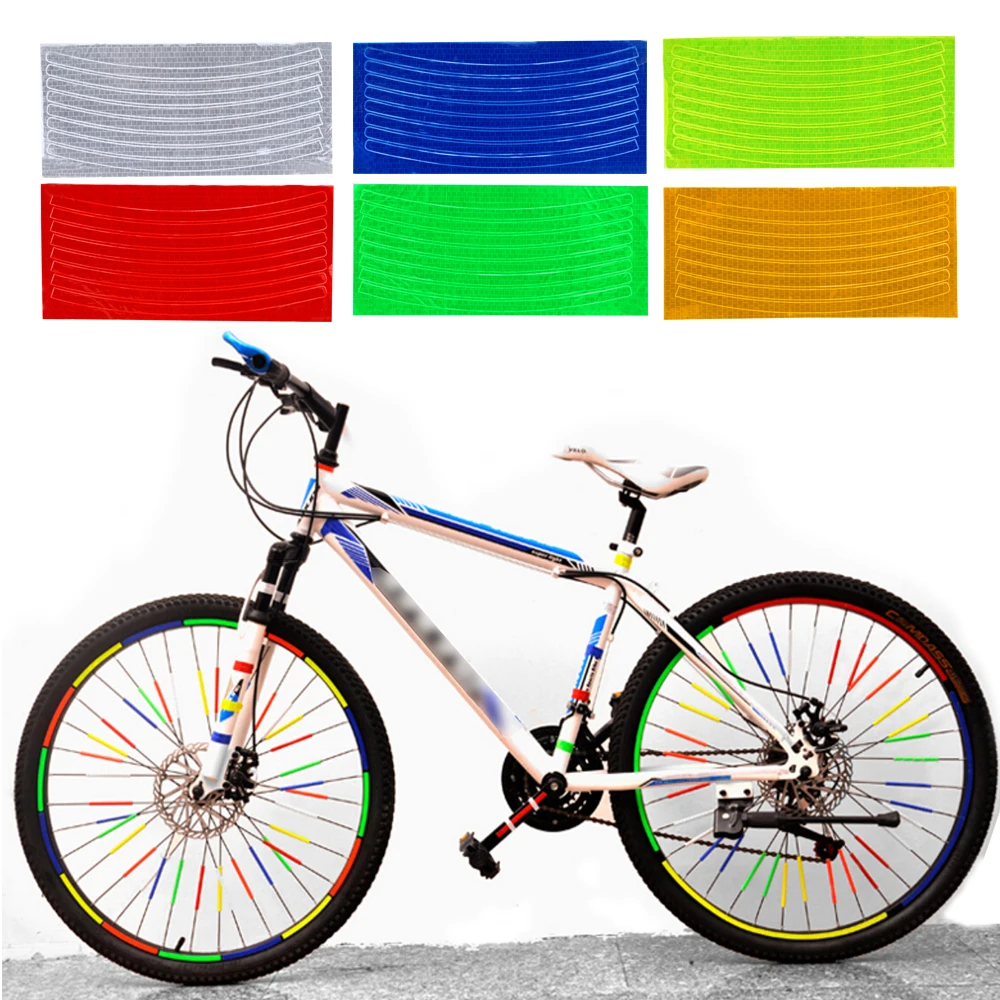 

LEEPEE Bike Cycling Security Motorcycle Bicycle Reflector 6 Colors Rim Decal Wheel Sticker Car Styling Wheel Reflective Sticker