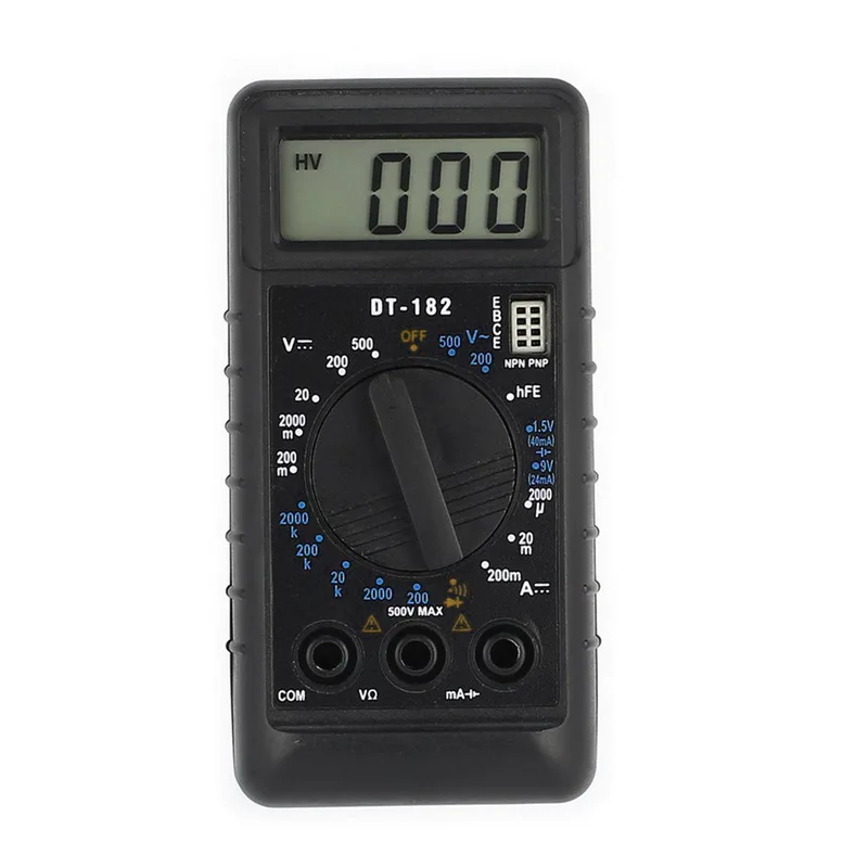 

DT182 Digital Multimeter with Test Leads Pocket Portable AC/DC Voltage Electronic Meter Equipment Multimeter