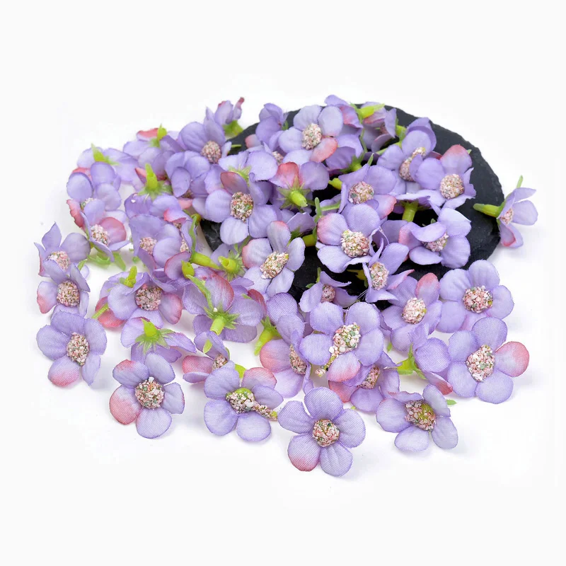 100Pcs Mini Silk Daisy Flower Heads for Crafts and Decorations