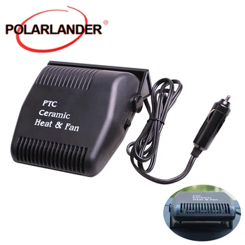

New Car Heater Air Cooler Portable Fan Demister Defroster Auto Heating Fan Home Office Adjustable Windshield 12V 150W in Black