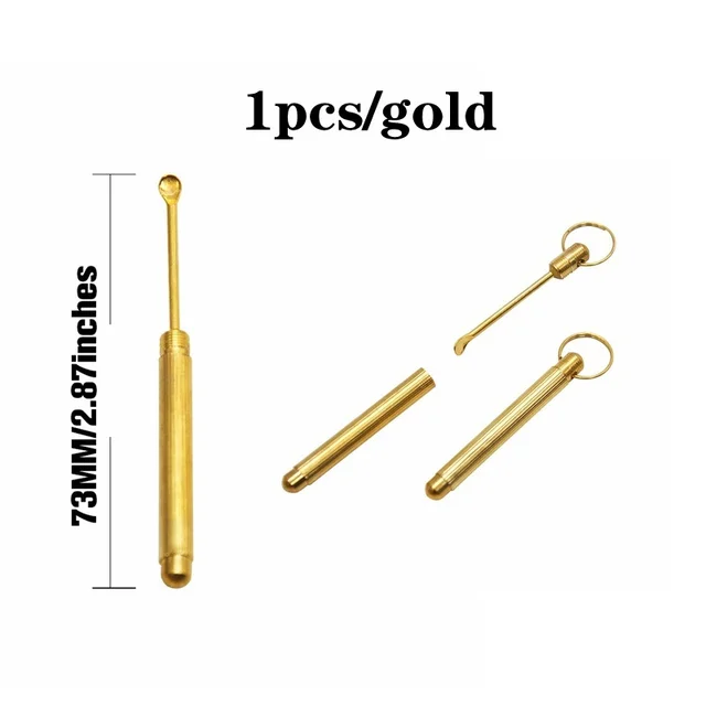 Portable Ear Cleaner Set Ear Cleaning Spiral Earpick Ear Wax Remover Ear Curette Spiral Ear Spoon Earpick Set Ear Cleaning Tools 1pcs-Gold