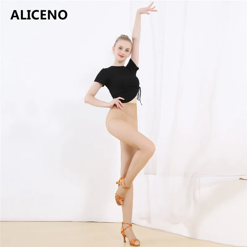 ALICENO, ромбовидные колготки, женские, супер эластичные, жесткая сеть, профессиональные, латинские, ажурные колготки, колготки для танцев, Прямая поставка SW022