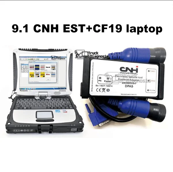 Ноутбук CF19 + 9 2 CNH Est диагностический комплект для New Holland case сканер инструмент dpa5 cnh