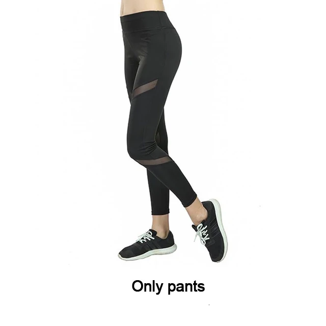 Black pants Быстросохнущая сетчатая спортивная одежда, женский спортивный костюм, 2 предмета, одежда для спортзала, йоги, сетчатый спортивный костюм для фитнеса, Женский Топ, леггинсы, Женский комплект для йоги s - Цвет: Black pants