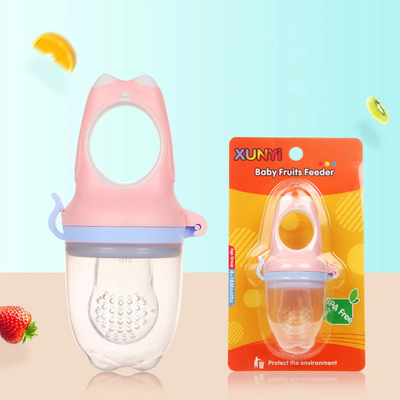 

2020 New Infant Owl Fruit Vegetable Bite Happy Fruit Food Supplement Pacifier Safe Silicone Feeder Chew Nipple BPA Free