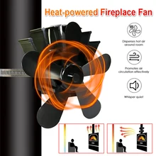 5-Blade Heat Powered Stove Fan Silent Operation Eco-Friendly Fireplace Fan Fuel Efficient Top Fan for Chimney Wood Log Burner