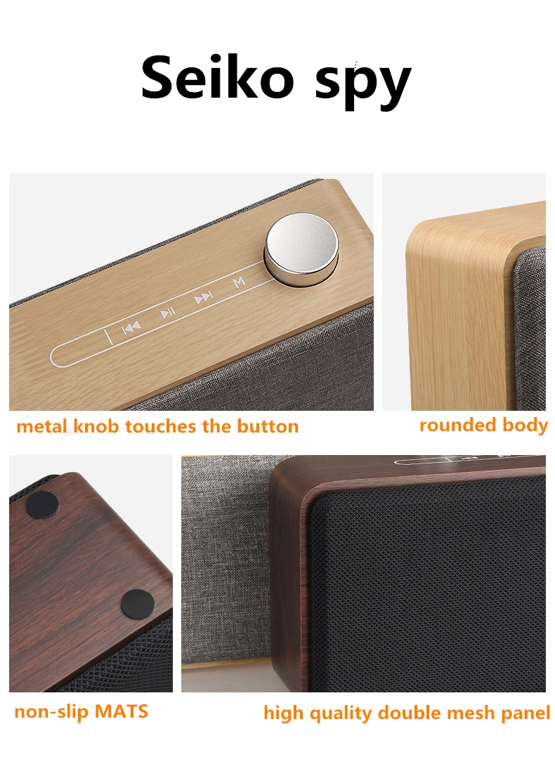 Wooden Bluetooth Speakers Bookshelf Speakers Subwoofer Portable Wireless Boombox PC/TV with Support TF card/usb disk /AUX