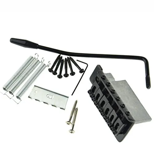 

Black Tremolo Bridge Set for Strat Electric Guitar Set Replacement