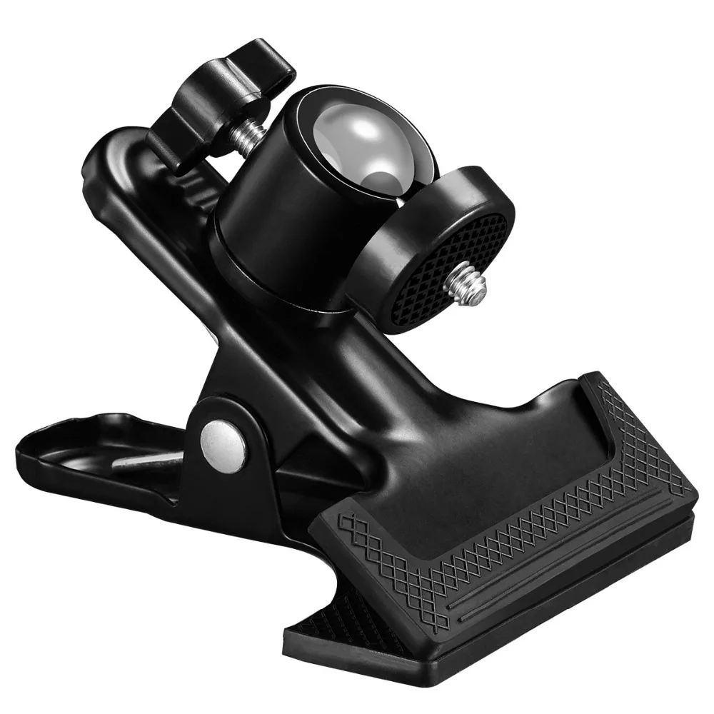 Supon Multi-Function Clip Clamp with Ball Head for Cameras Flash Tripod Attachment