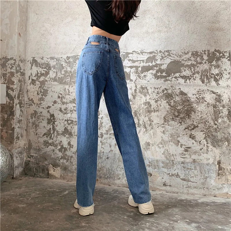 JUJULAND прямые джинсы джинсовые ins стиль Женские Модные осенние джинсы Специальный стиль джинсы с высокой талией 9662