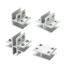 

Brand New 20PCS Aluminum Alloy Glass Clamps Clips Glass Shelf Holder Brackets Connectors