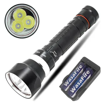 

3x L2 LED Underwater Diver Diving Torch Portable Scuba Dive Flashlight Waterproof Flash Light Lamp with 18650 Battery+Charger