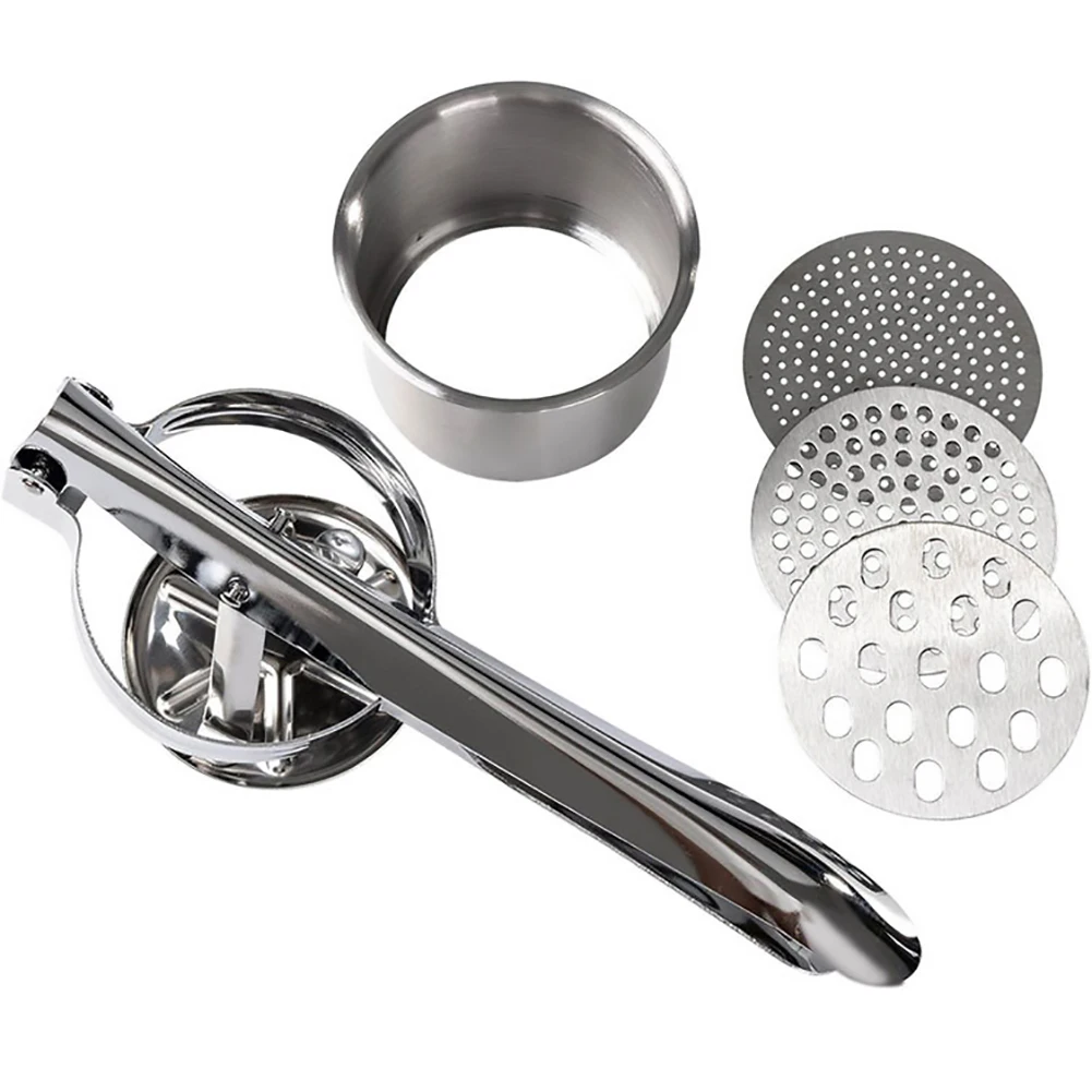 3 in1 Stainless Steel Portable Home Fruit Extractor Juice Blender Potato Masher Puree Fruit Vegetable Press Maker Set gift