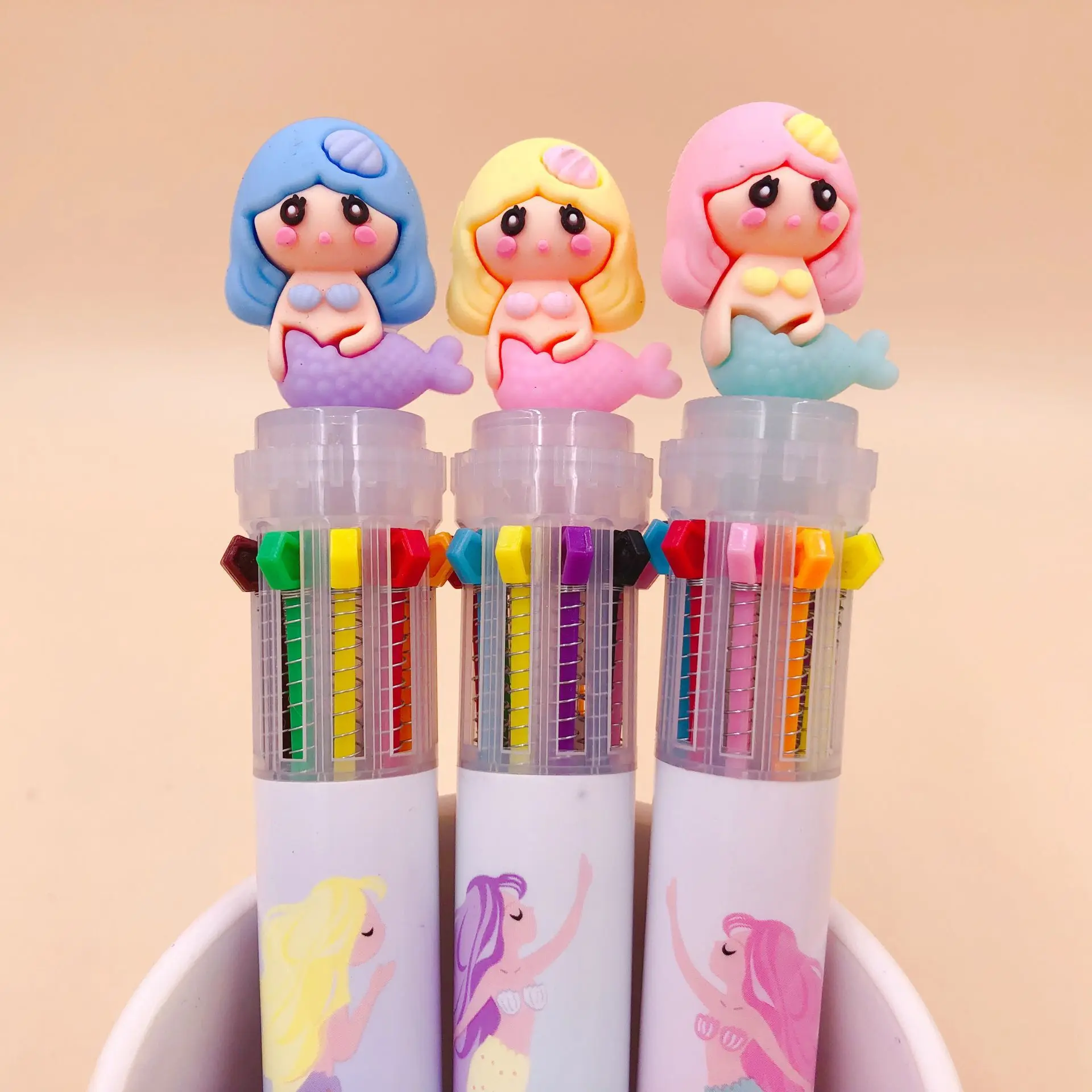 18 шт./лот шариковая ручка с изображением русалки и головы кремния 10 цветов