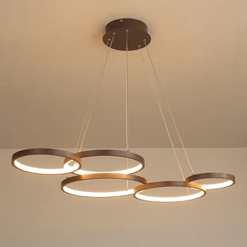 

Nordic Lamp Creative LED Chandeliers Aluminum Brown Modern Chandelier LED Bulbs Semiflush Mount Iron AC 90-260V Remote Control