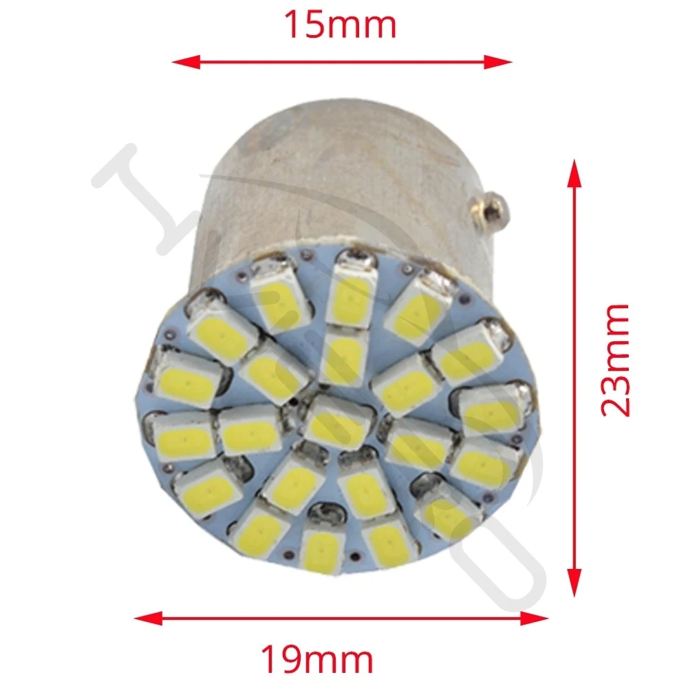 Hviero P21W White 1157 BAY15D 1156 BA15S 1206 22SMD Car LED Brake Turn Light Auto Front Parking Lamp mobile Wedge Lamp Tail Bulb DC 12V