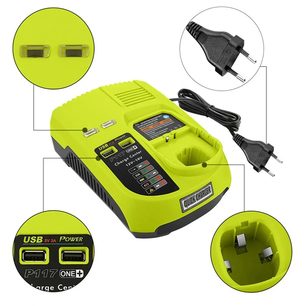 Зарядное устройство Аккумуляторный блок перезаряжаемый для Ryobi P117 Ni Cd MH литий