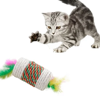 

Animal Supplies Pet Cat Kitten Toy Rolling Sisal Scratching Cat Toy Funny Kitten Play Dolls Cat Training Toool Supplie