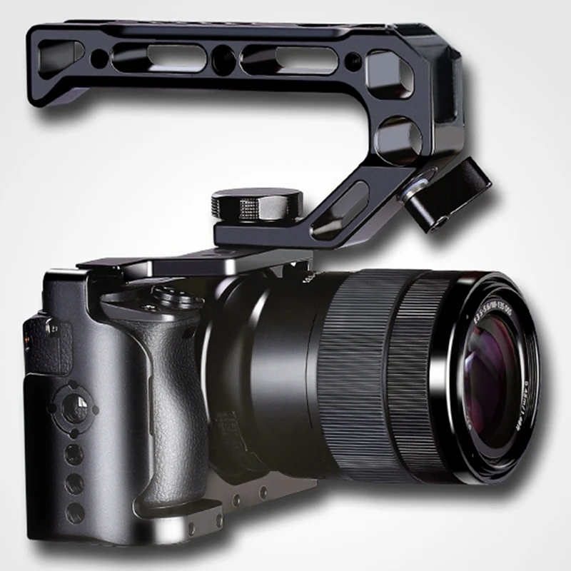 Uurig R008 Dslr Верхняя ручка рукоятка с Arca Quick Release 4 крепления для холодного башмака с металлическим креплением для видеокамеры для sony A6400