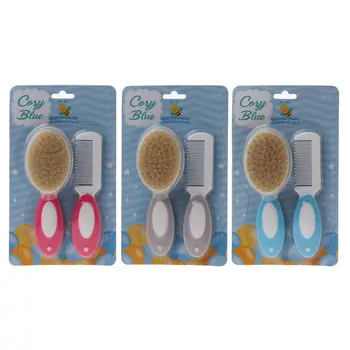 

2pcs Portable Soft Newborn Baby Hair Brush Baby Kids Comb Child Hairbrush Sets Boys Girls Head Massager 57BF