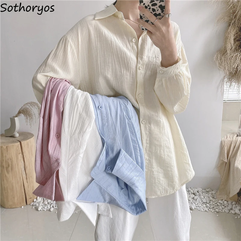 

Рубашка женская в стиле ретро со складками, модная свободная драпировка с длинным рукавом, элегантная однотонная простая универсальная офисная одежда в стиле ольччан для отдыха