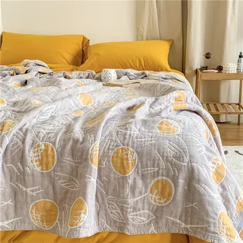 Six Layers of Gauze Towel Blanket Summer Thin Air Conditioning Blanket Thin Duvet Pure Cotton Double Gauze Blanket Single tanie i dobre opinie CN(Origin) other other Northern Europe Qualified Product