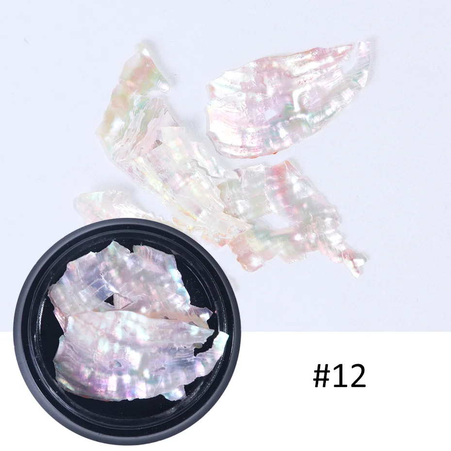 1 коробка 3D Абалон оболочки ломтик нерегулярные Русалка Блестки Дизайн ногтей украшения перламутровые ювелирные изделия маникюрные аксессуары SA791-1 - Цвет: 12