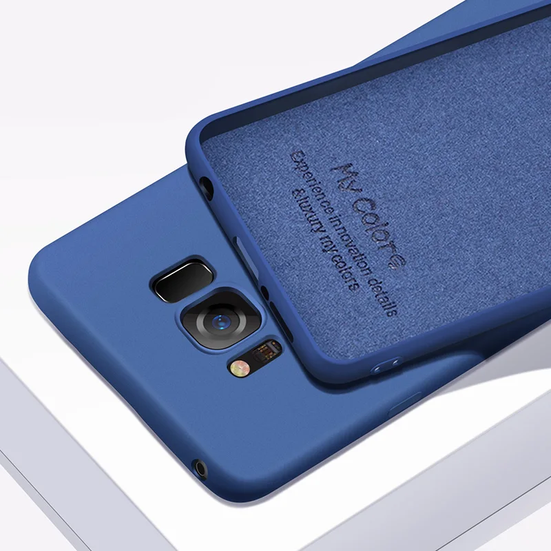 Dark Blue ZNP тонкий жидкий силикон чехол для samsung Galaxy S8 S9 S10 плюс S7 края крышки для samsung Note 8, 9, 10, A30 A40 A50 A60 A70 чехол - Цвет: Dark Blue