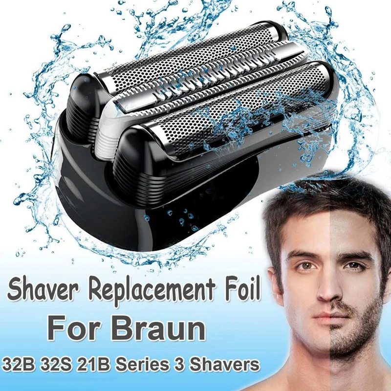 

Shaver Replacement Blade Foil Head for Braun Series 3 32B 3090Cc 3050Cc 3040S 3020 340 320 Male Shaver Razor Black Head Foil Bea